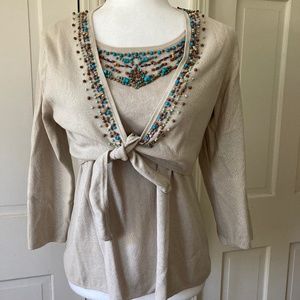 2 Piece Beaded Tank/Jacket SET